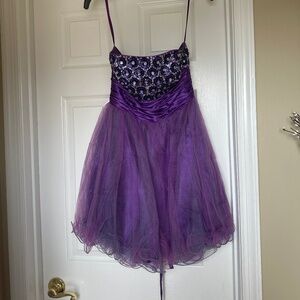 Purple short sequined dress